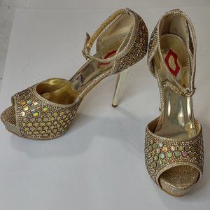French Kiss Women's Sequined Stilettos Sz 7.5